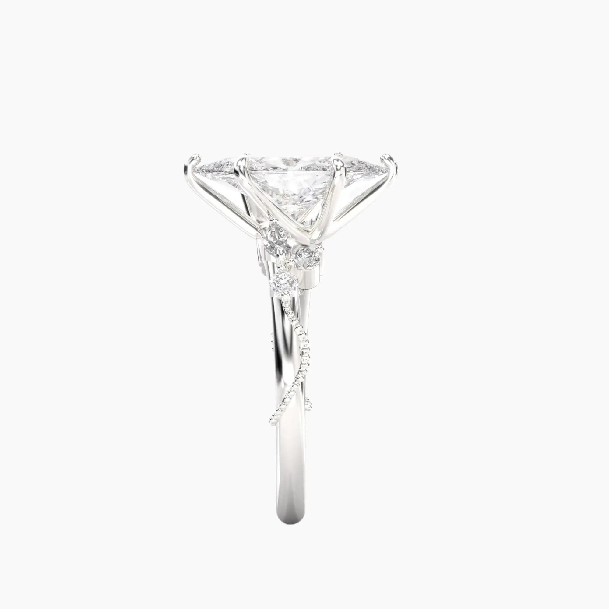 Chantilly Marquise Unique Diamond Ring Setting in 14K White Gold