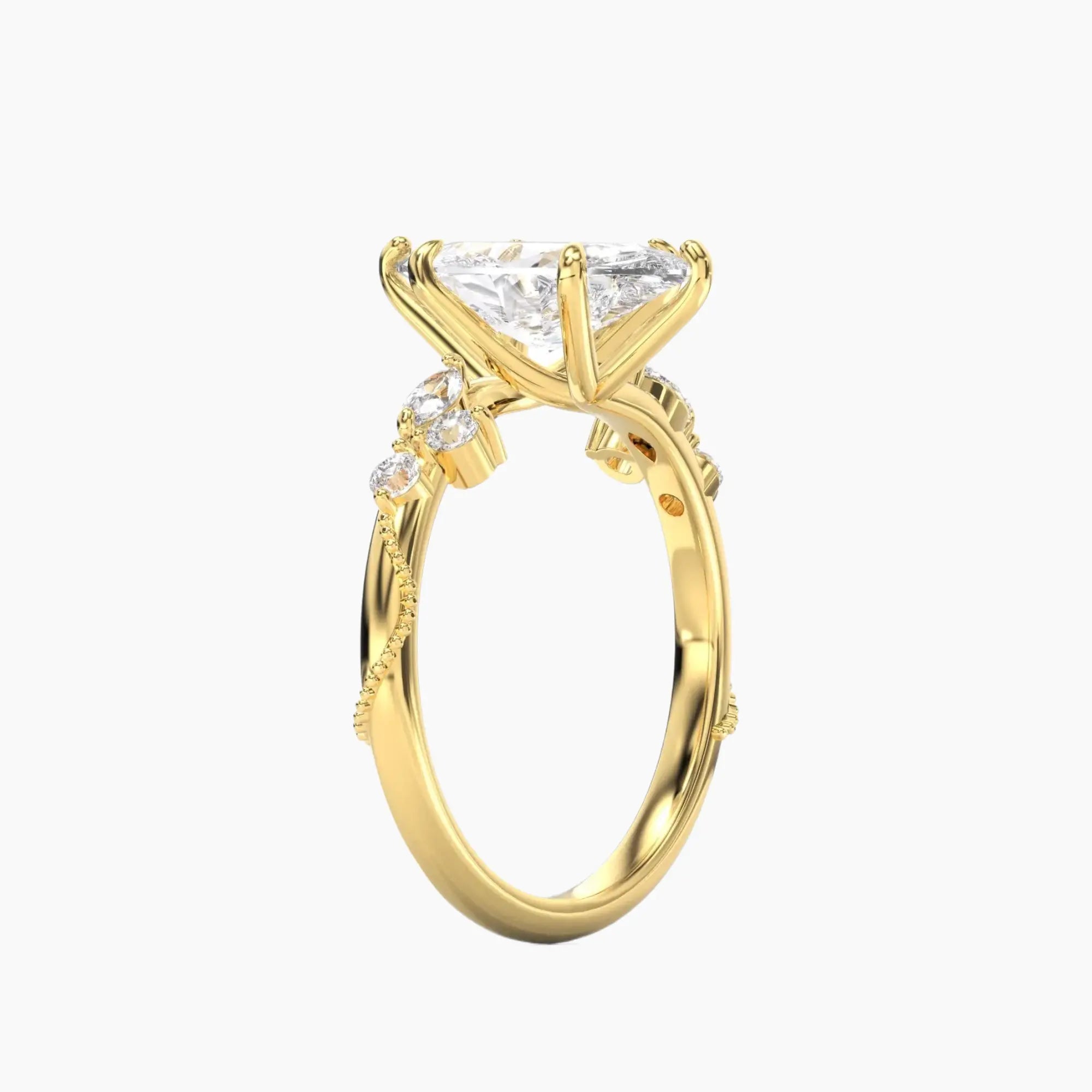 Chantilly Marquise Unique 2 Carat Lab Grown Diamond Engagement Ring in 14K Rose Gold
