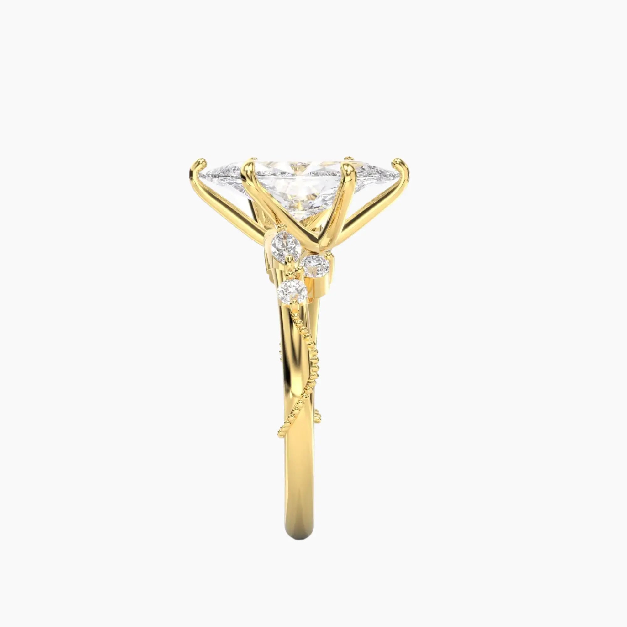 Chantilly Marquise Unique Diamond Ring Setting in 14K Rose Gold