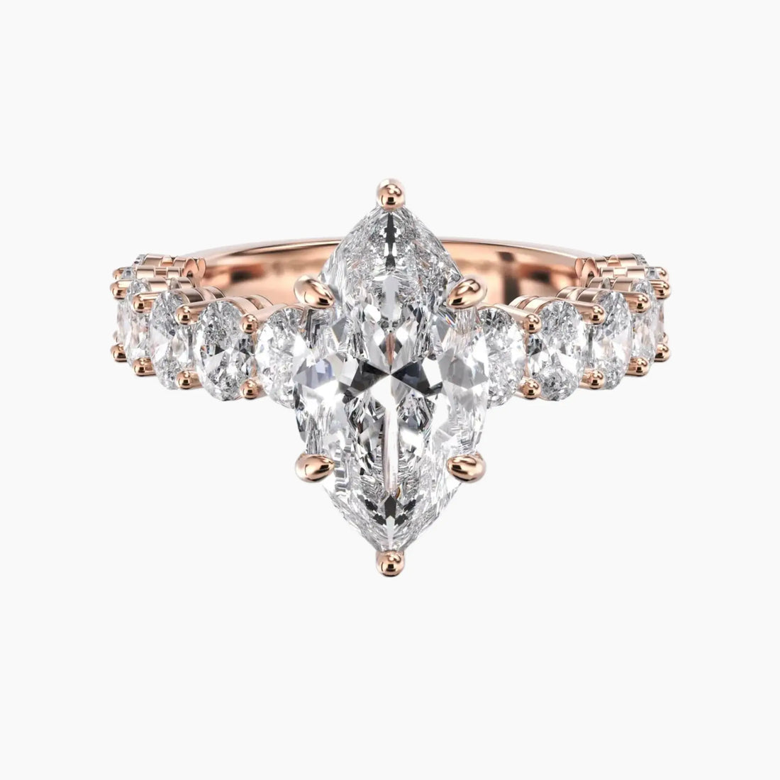 Celestia Marquise Hidden Halo 3 Carat Lab Grown Diamond Engagement Ring in 18K Yellow Gold