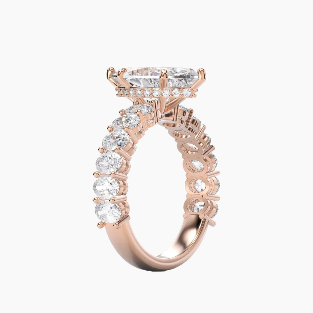 Celestia Marquise Hidden Halo 1 Carat Lab Grown Diamond Engagement Ring in 14K White Gold