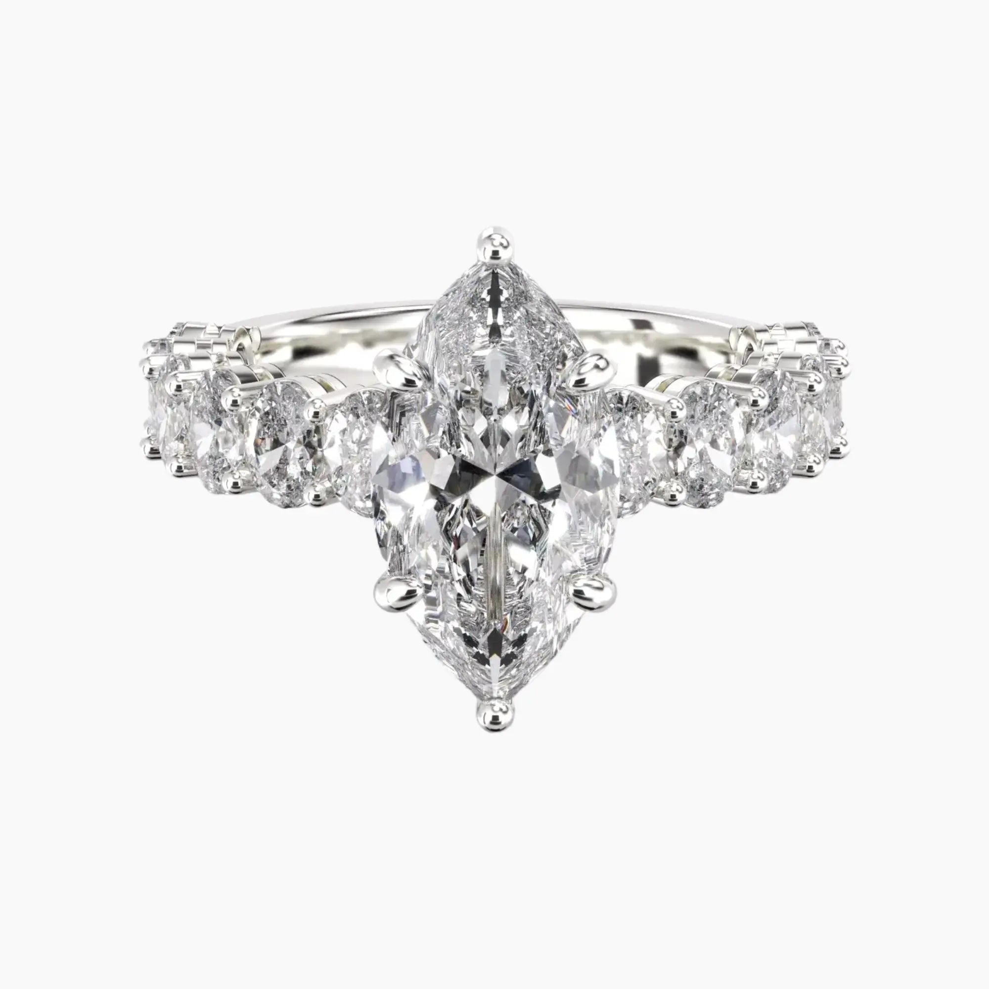 Celestia Marquise Hidden Halo 1.5 Carat Lab Grown Diamond Engagement Ring in 14K White Gold