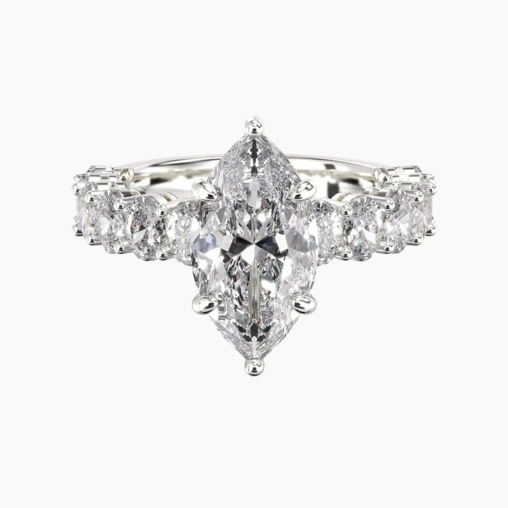 Celestia Marquise Hidden Halo 2 Carat Lab Grown Diamond Engagement Ring in 14K White Gold