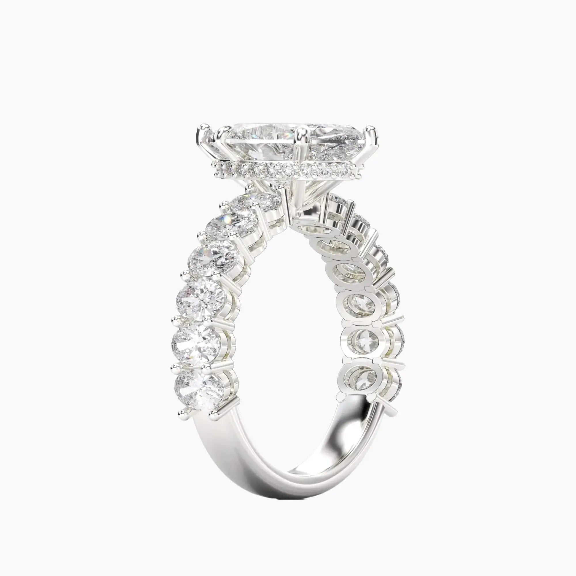 Celestia Marquise Hidden Halo 2.5 Carat Lab Grown Diamond Engagement Ring in 14K Rose Gold