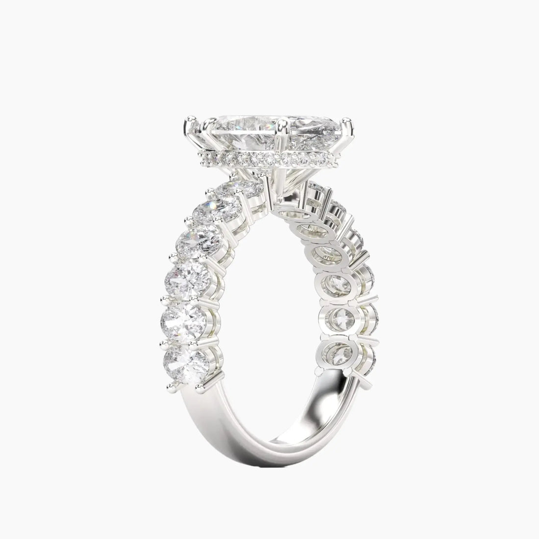 Celestia Marquise Hidden Halo Diamond Ring Setting in 14K Rose Gold