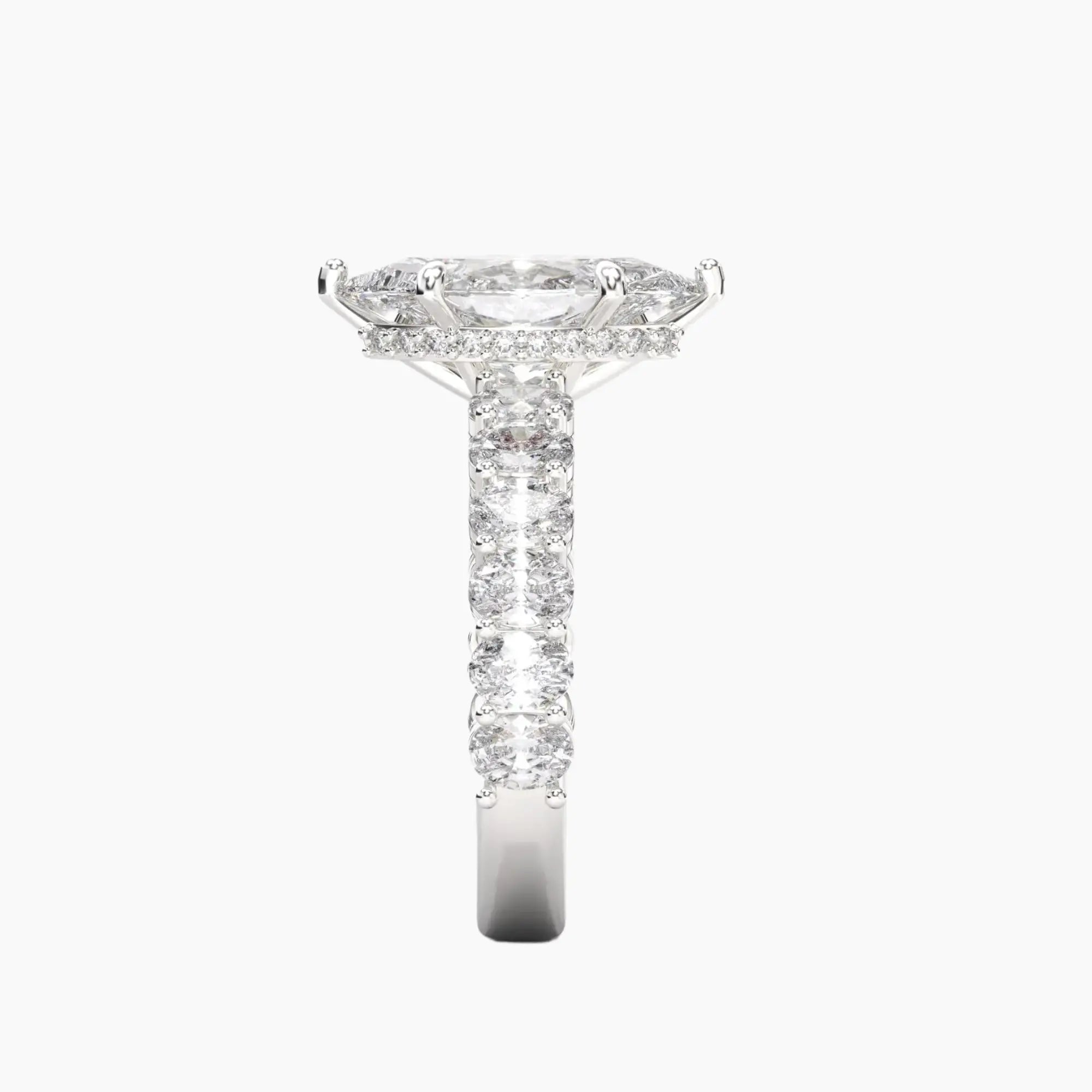 Celestia Marquise Hidden Halo 3 Carat Lab Grown Diamond Engagement Ring in 14K Rose Gold