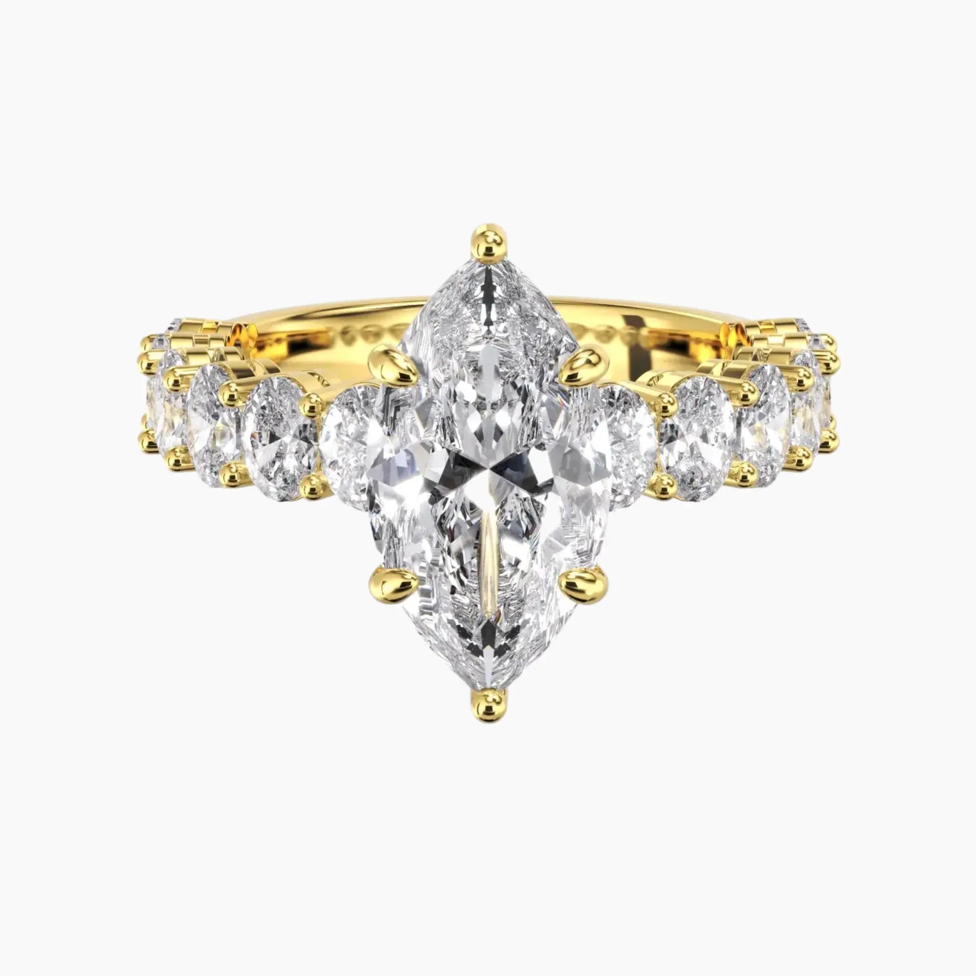 Celestia Marquise Hidden Halo 2.5 Carat Lab Grown Diamond Engagement Ring in 14K Rose Gold