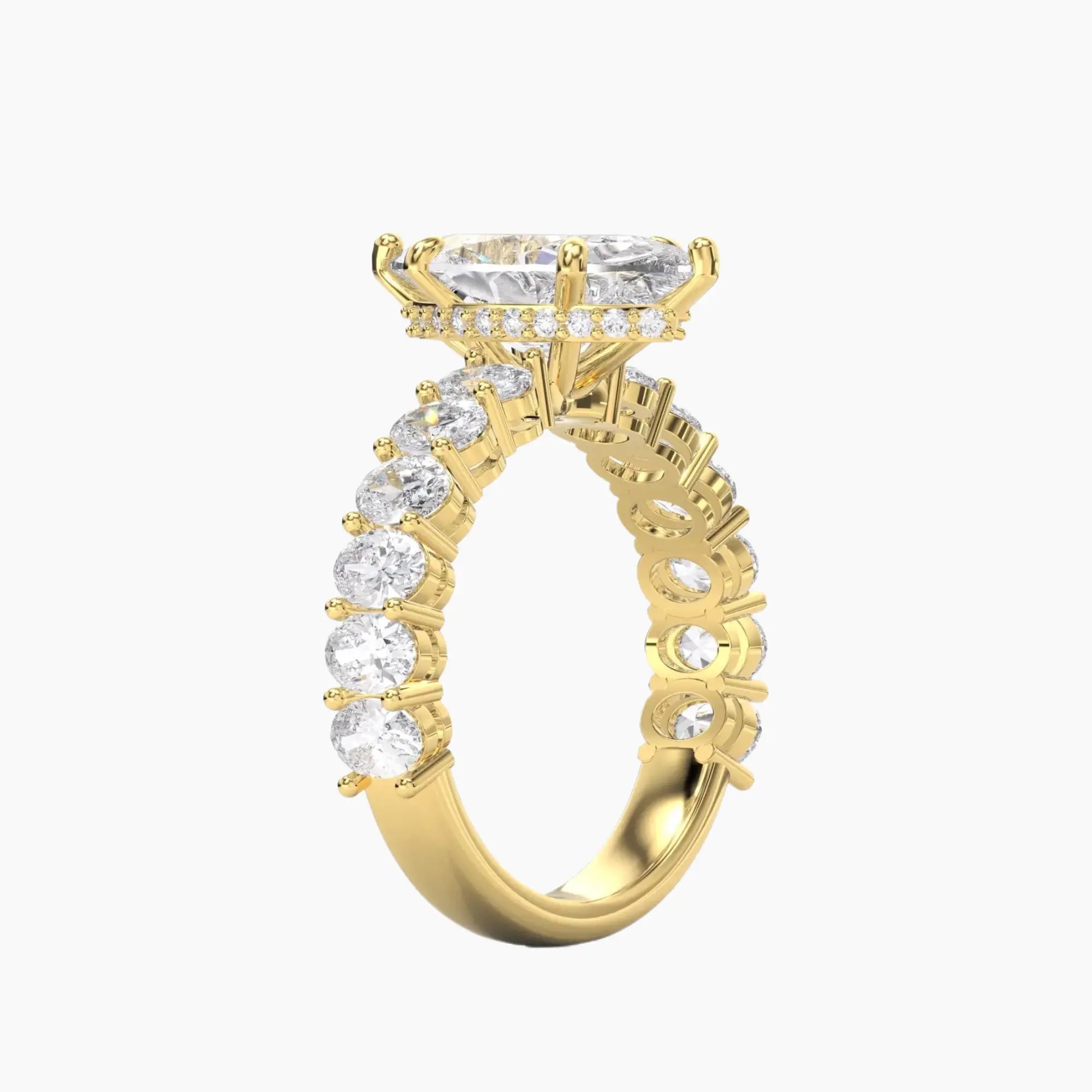 Celestia Marquise Hidden Halo 3 Carat Lab Grown Diamond Engagement Ring in 18K Rose Gold