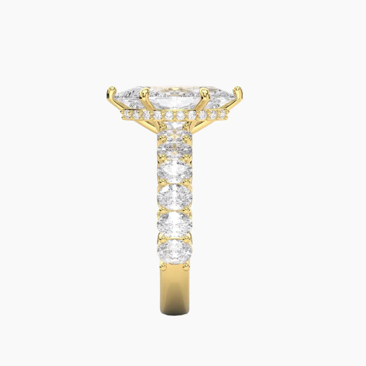 Celestia Marquise Hidden Halo 3 Carat Lab Grown Diamond Engagement Ring in 14K Rose Gold