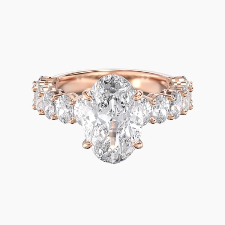 Celestia Oval Hidden Halo 1.5 Carat Lab Grown Diamond Engagement Ring in 18K Rose Gold