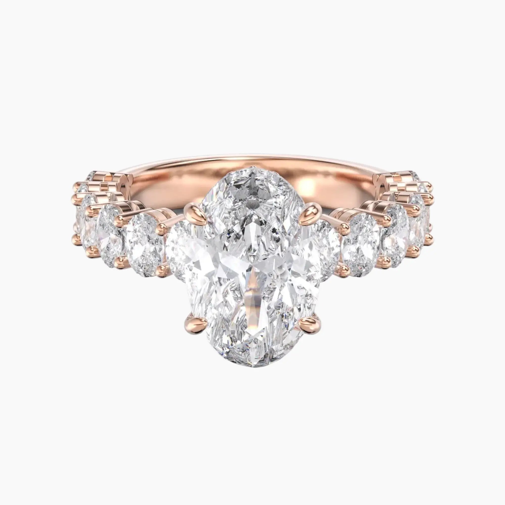 Celestia Oval Hidden Halo 3 Carat Lab Grown Diamond Engagement Ring in 14K Yellow Gold