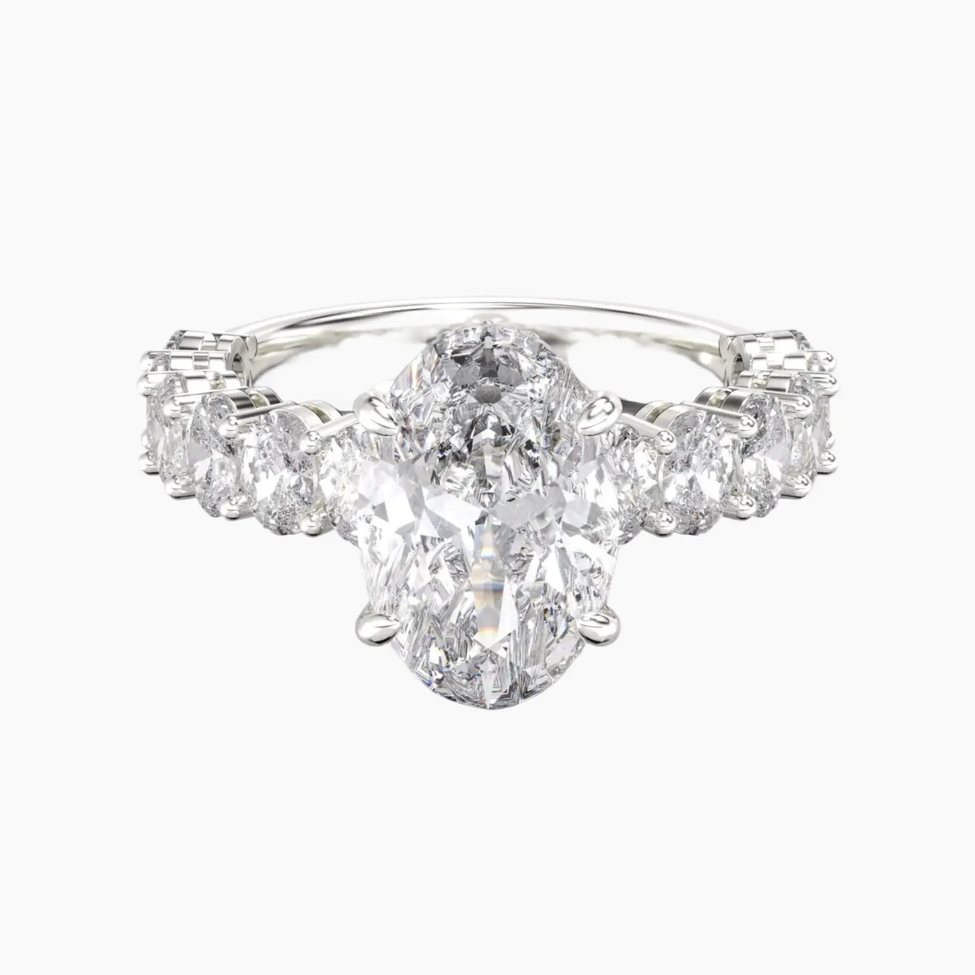 Celestia Oval Hidden Halo 3 Carat Lab Grown Diamond Engagement Ring in 14K Yellow Gold