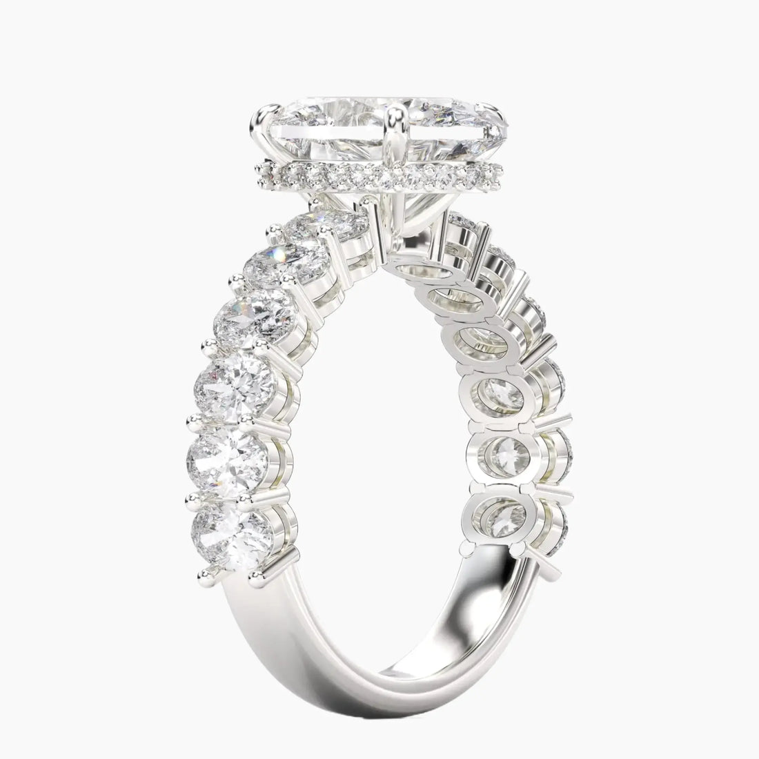Celestia Oval Hidden Halo Diamond Ring Setting in 14K Yellow Gold