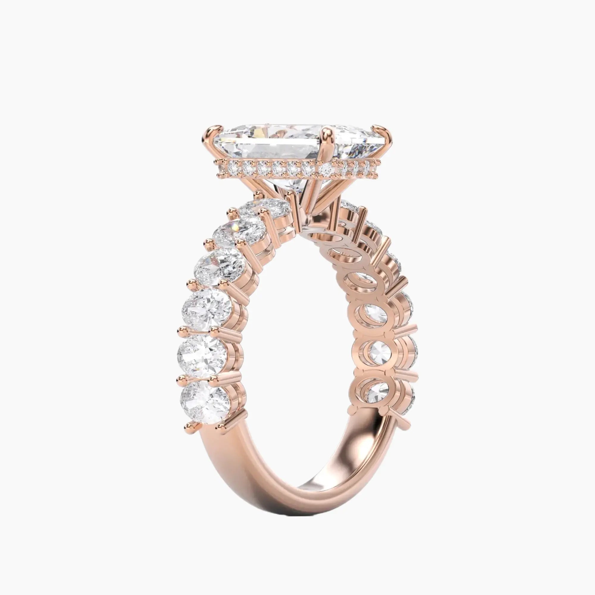 Celestia Radiant Hidden Halo 2 Carat Lab Grown Diamond Engagement Ring in 18K White Gold