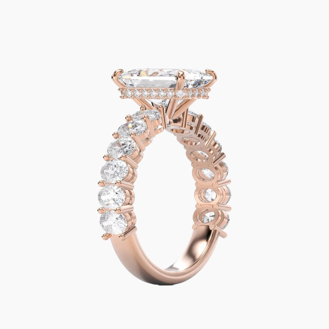 Celestia Radiant Hidden Halo 1 Carat Lab Grown Diamond Engagement Ring in 14K White Gold