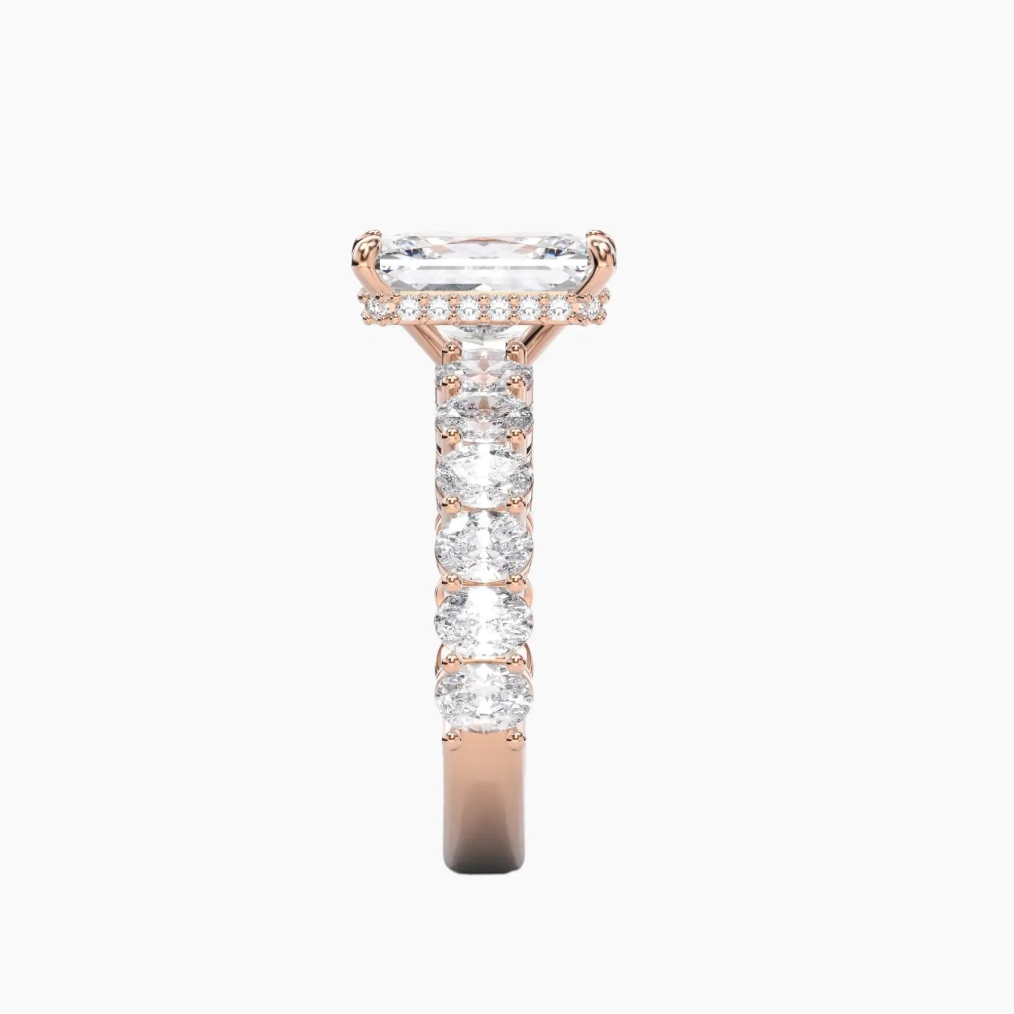 Celestia Radiant Hidden Halo 2.5 Carat Lab Grown Diamond Engagement Ring in 14K Yellow Gold