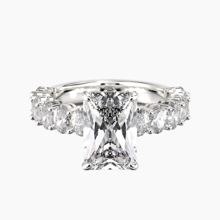 Celestia Radiant Hidden Halo 2 Carat Lab Grown Diamond Engagement Ring in 18K White Gold
