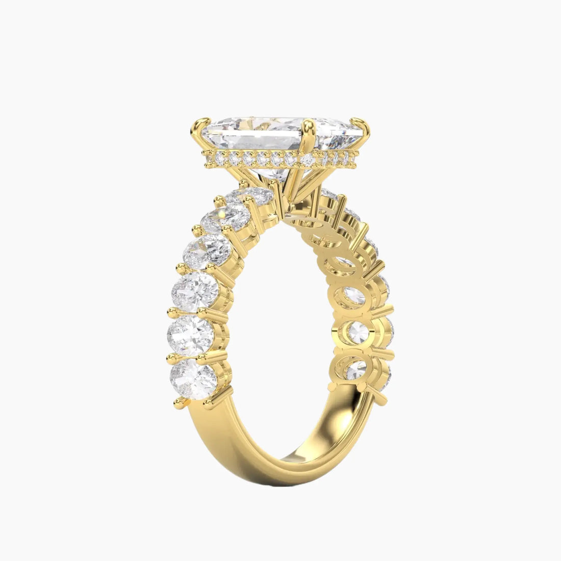 Celestia Radiant Hidden Halo 2 Carat Lab Grown Diamond Engagement Ring in 18K White Gold