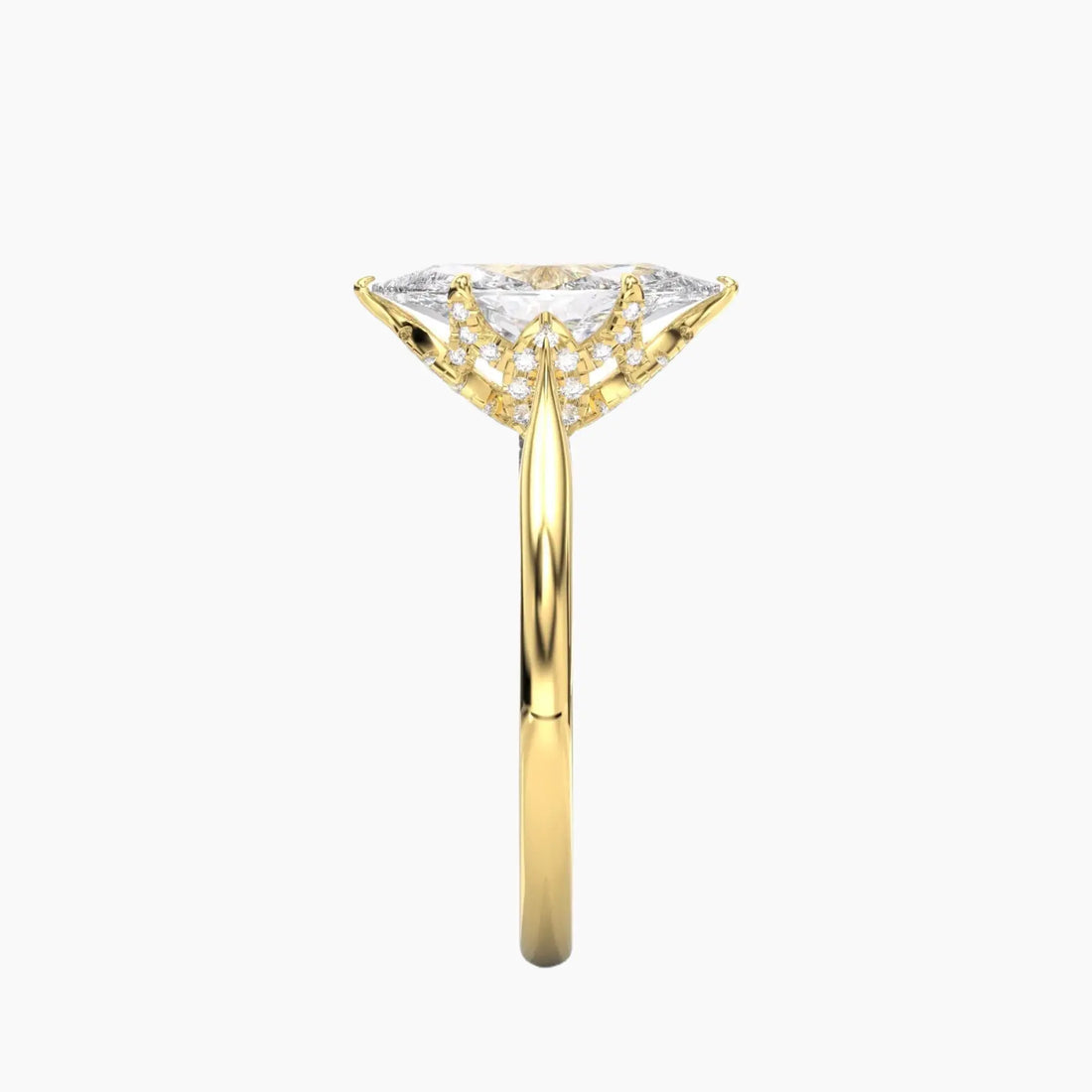 Rosette Marquise Hidden Halo 1.5 Carat Lab Grown Diamond Engagement Ring in 18K Rose Gold