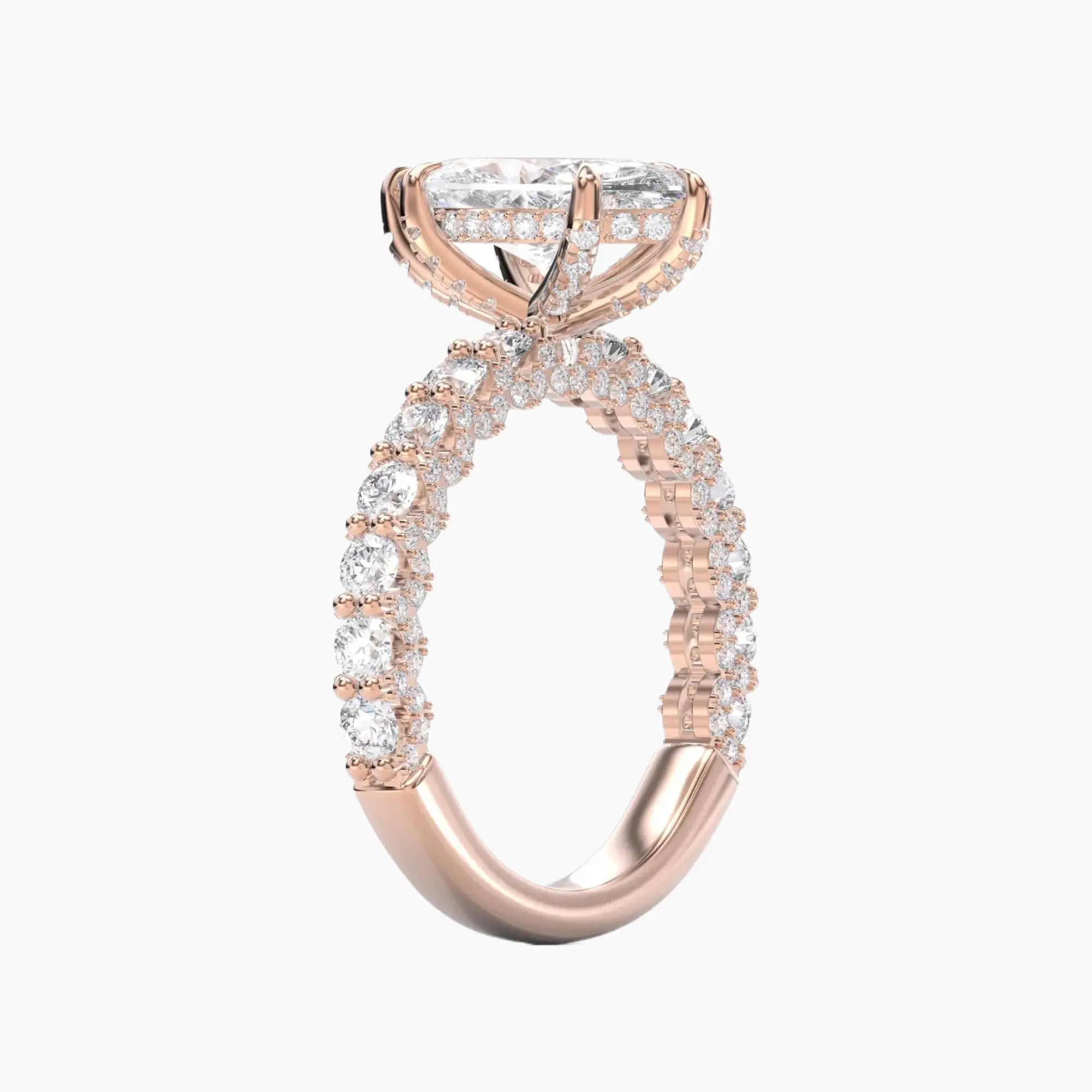 Lustre Marquise Hidden Halo 1.5 Carat Lab Grown Diamond Engagement Ring in 14K Yellow Gold