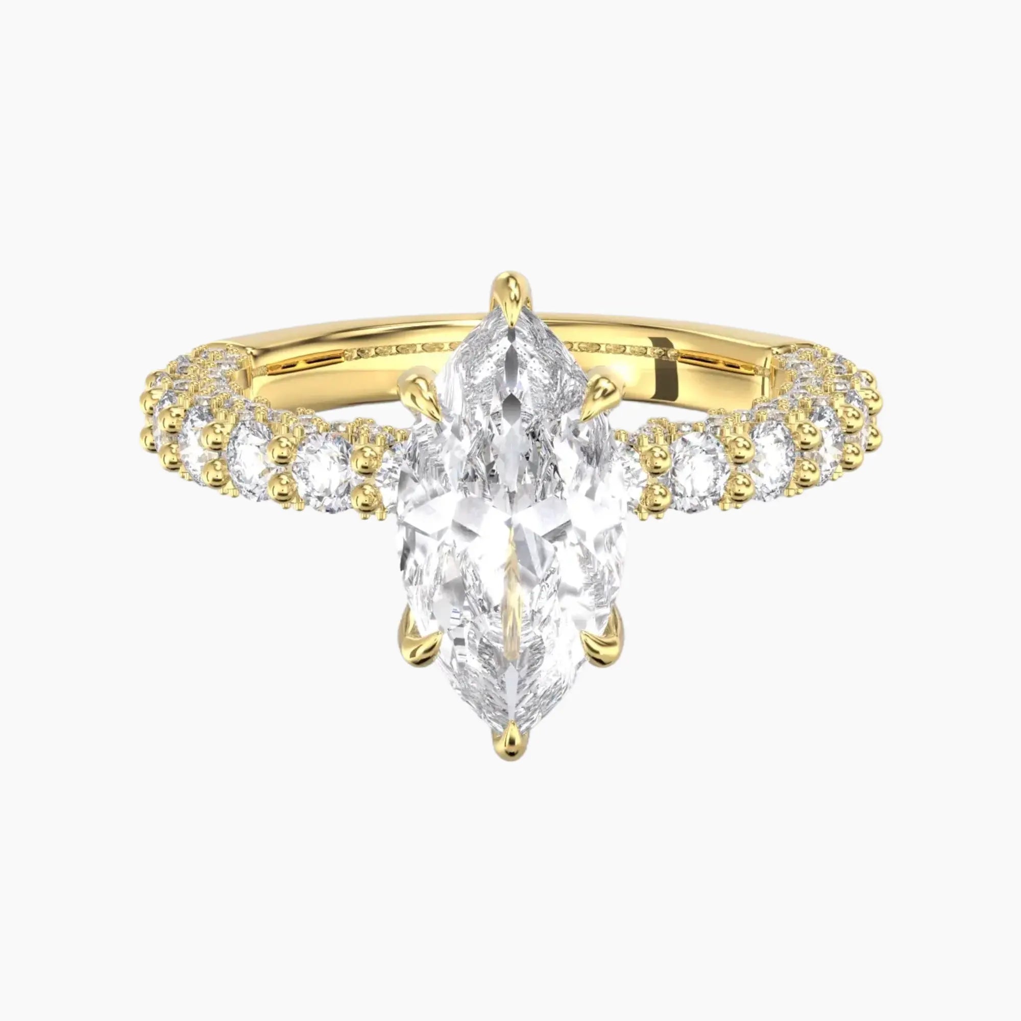 Lustre Marquise Hidden Halo 2 Carat Lab Grown Diamond Engagement Ring in 14K Rose Gold