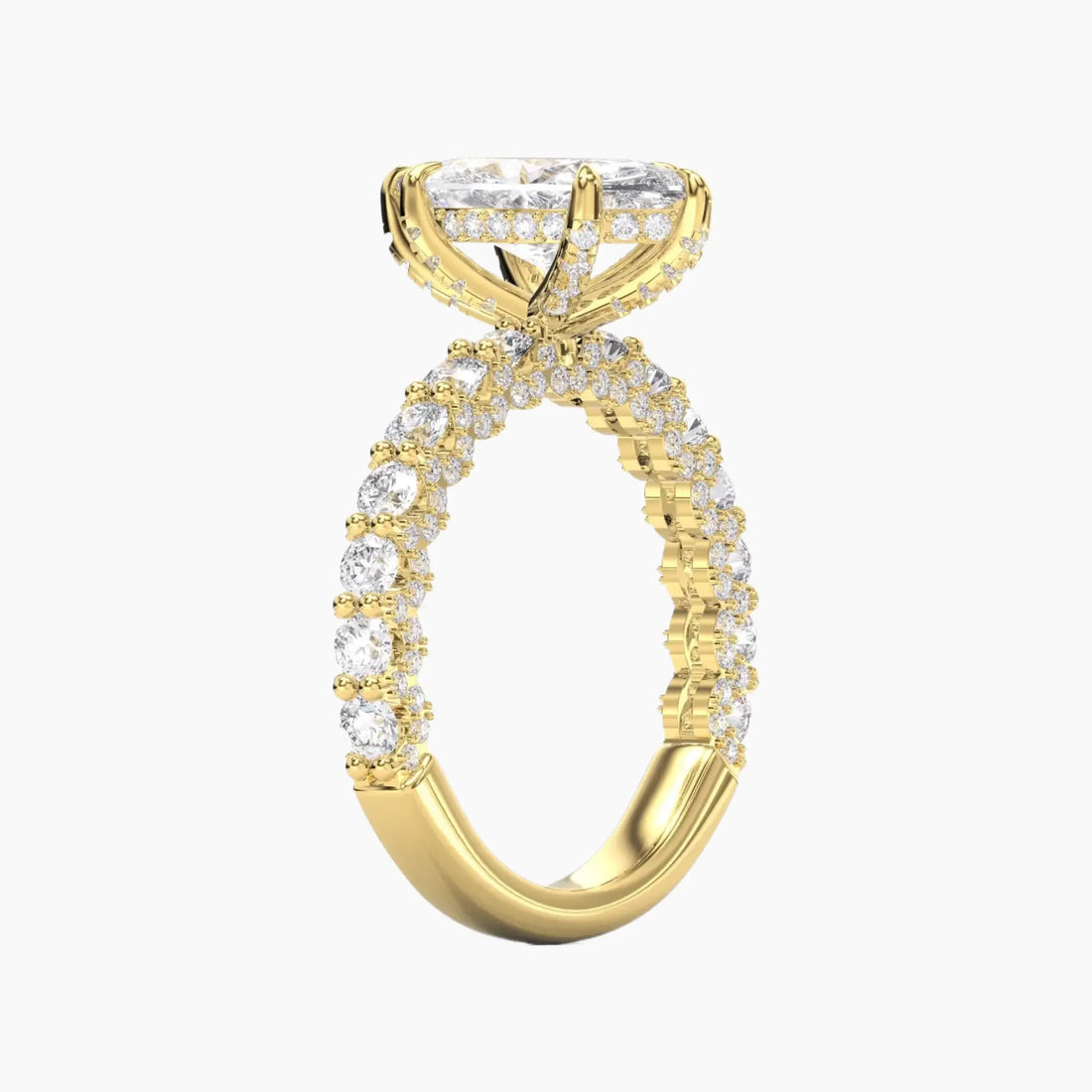 Lustre Marquise Hidden Halo 1 Carat Lab Grown Diamond Engagement Ring in 18K White Gold
