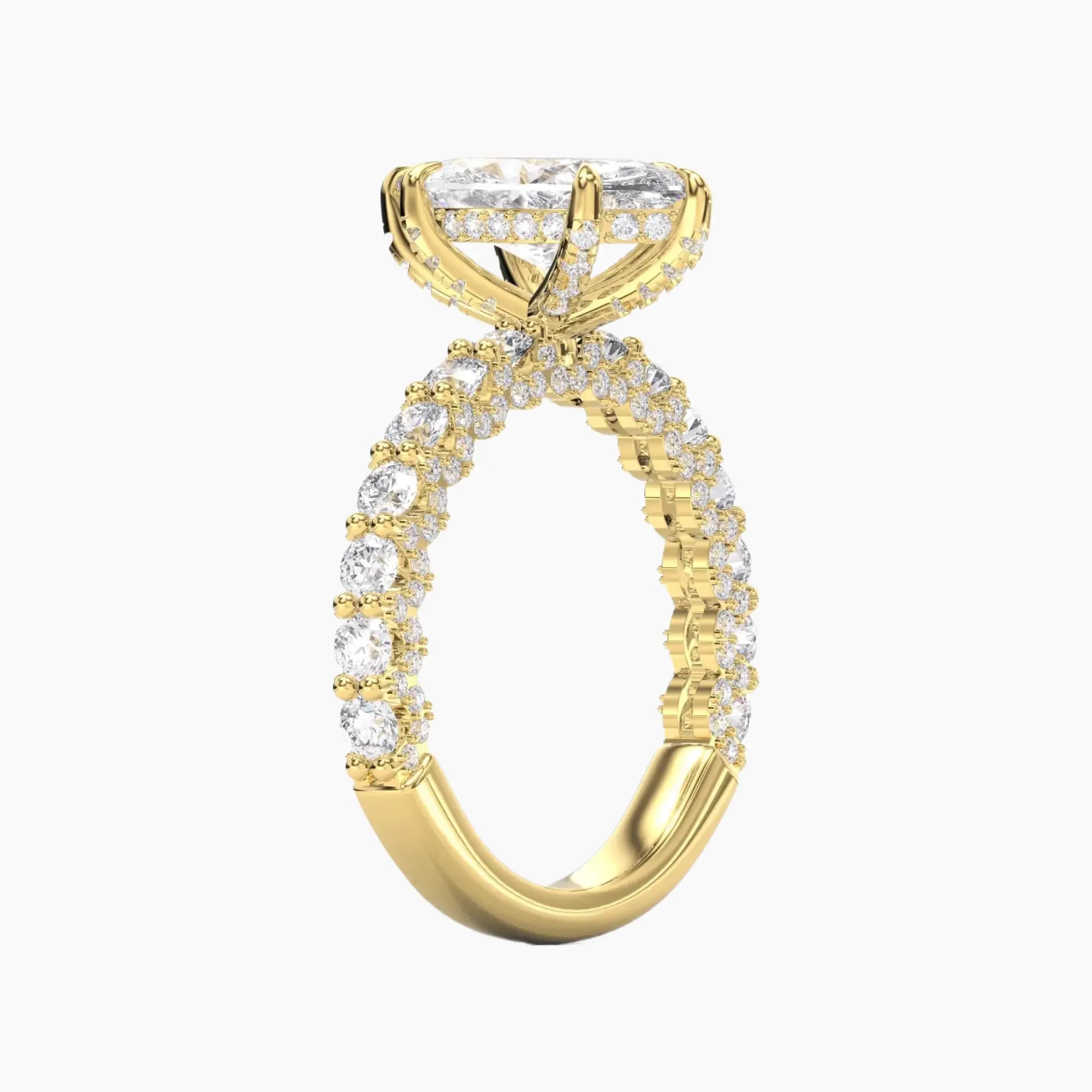 Lustre Marquise Hidden Halo 2 Carat Lab Grown Diamond Engagement Ring in 14K Yellow Gold