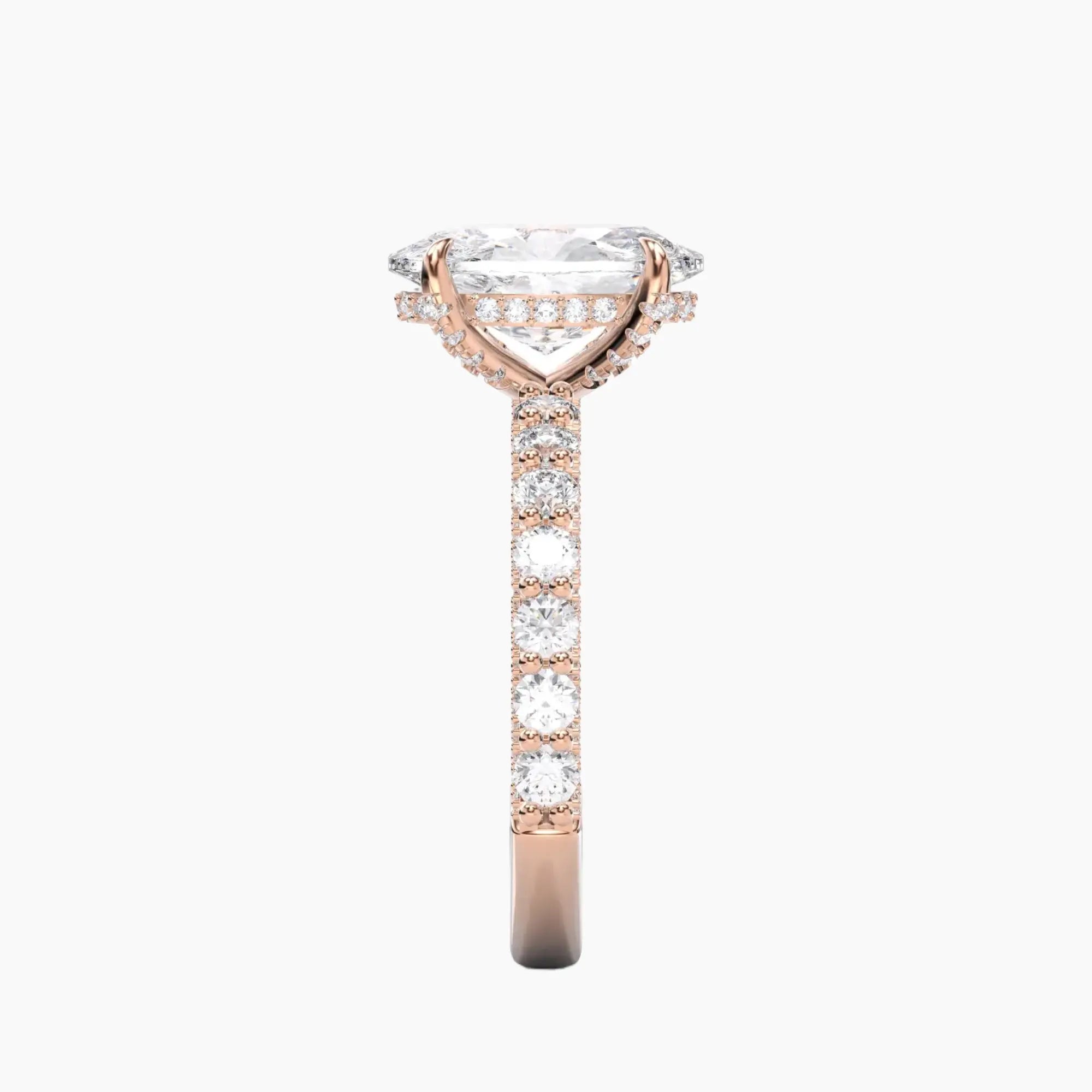 Lustre Oval Hidden Halo 2.5 Carat Lab Grown Diamond Engagement Ring in 18K White Gold