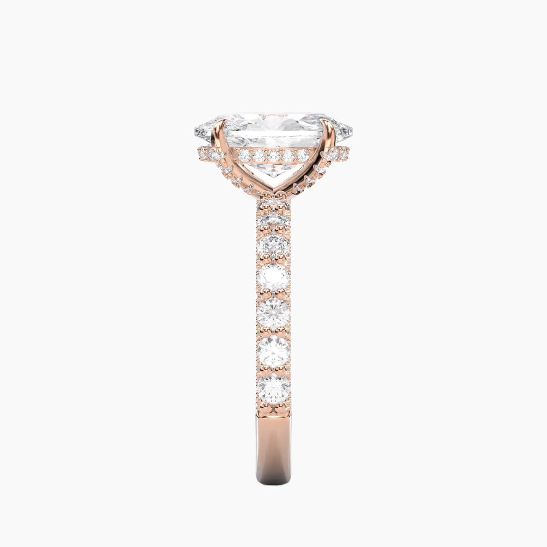 Lustre Oval Hidden Halo 2.5 Carat Lab Grown Diamond Engagement Ring in 18K White Gold