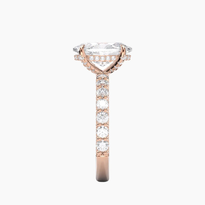 Lustre Oval Hidden Halo 2.5 Carat Lab Grown Diamond Engagement Ring in 18K White Gold