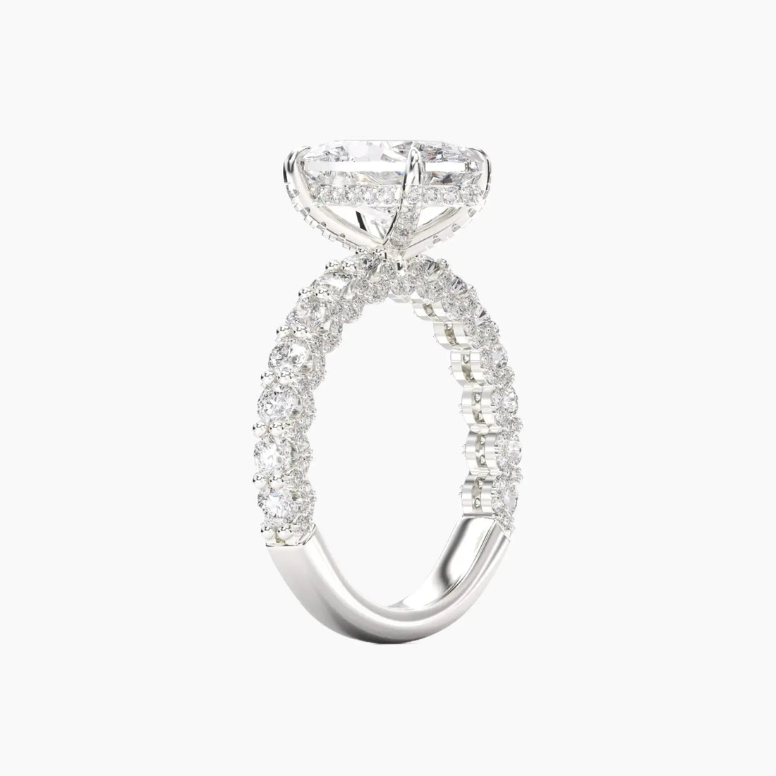 Lustre Oval Hidden Halo 1.5 Carat Lab Grown Diamond Engagement Ring in 18K Rose Gold