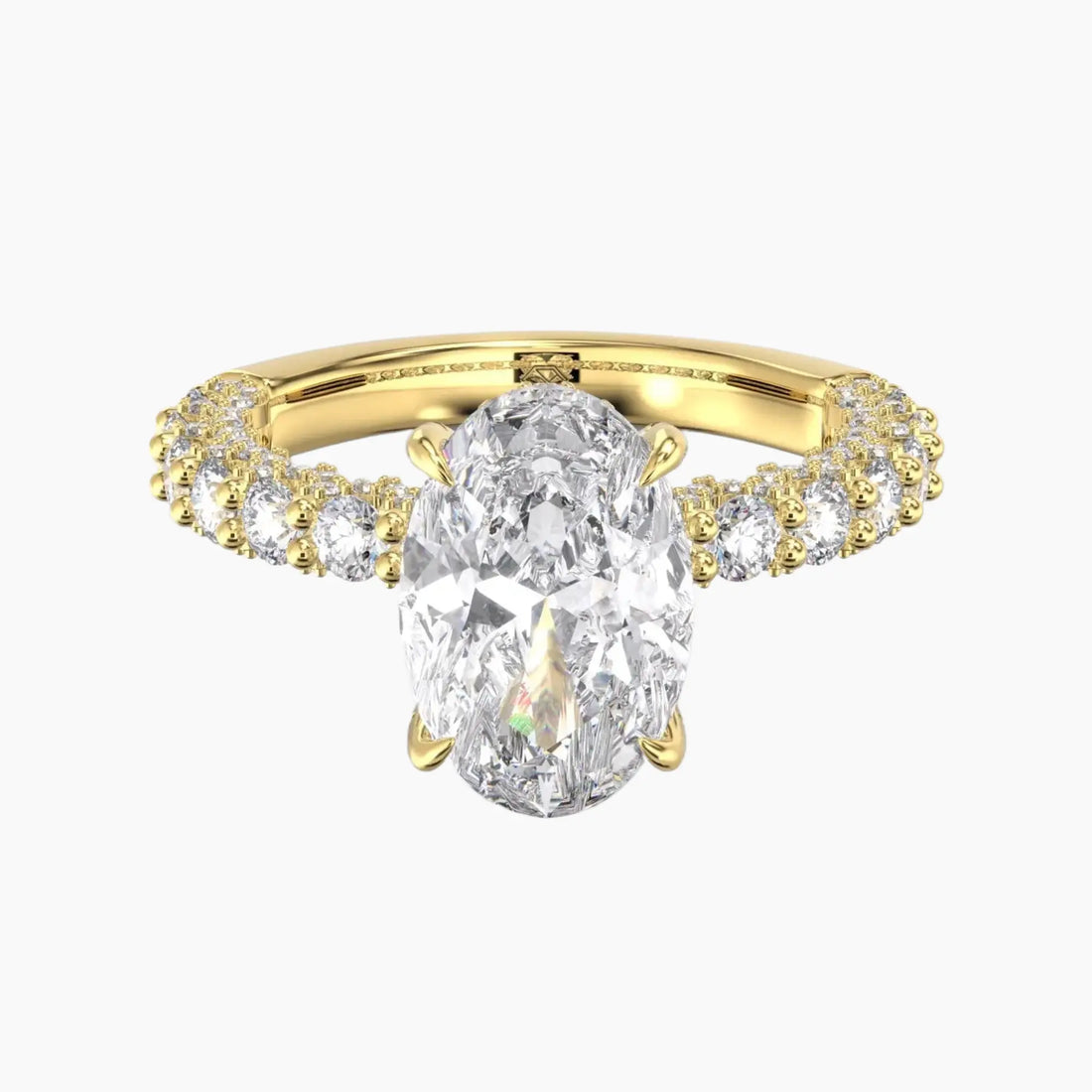 Lustre Oval Hidden Halo 1.5 Carat Lab Grown Diamond Engagement Ring in 18K Rose Gold