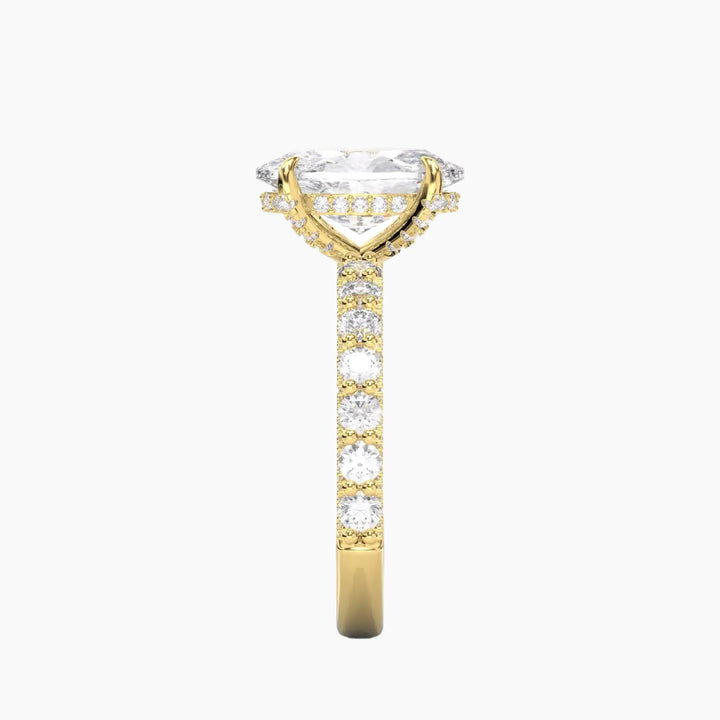 Lustre Oval Hidden Halo 2 Carat Lab Grown Diamond Engagement Ring in 14K Rose Gold