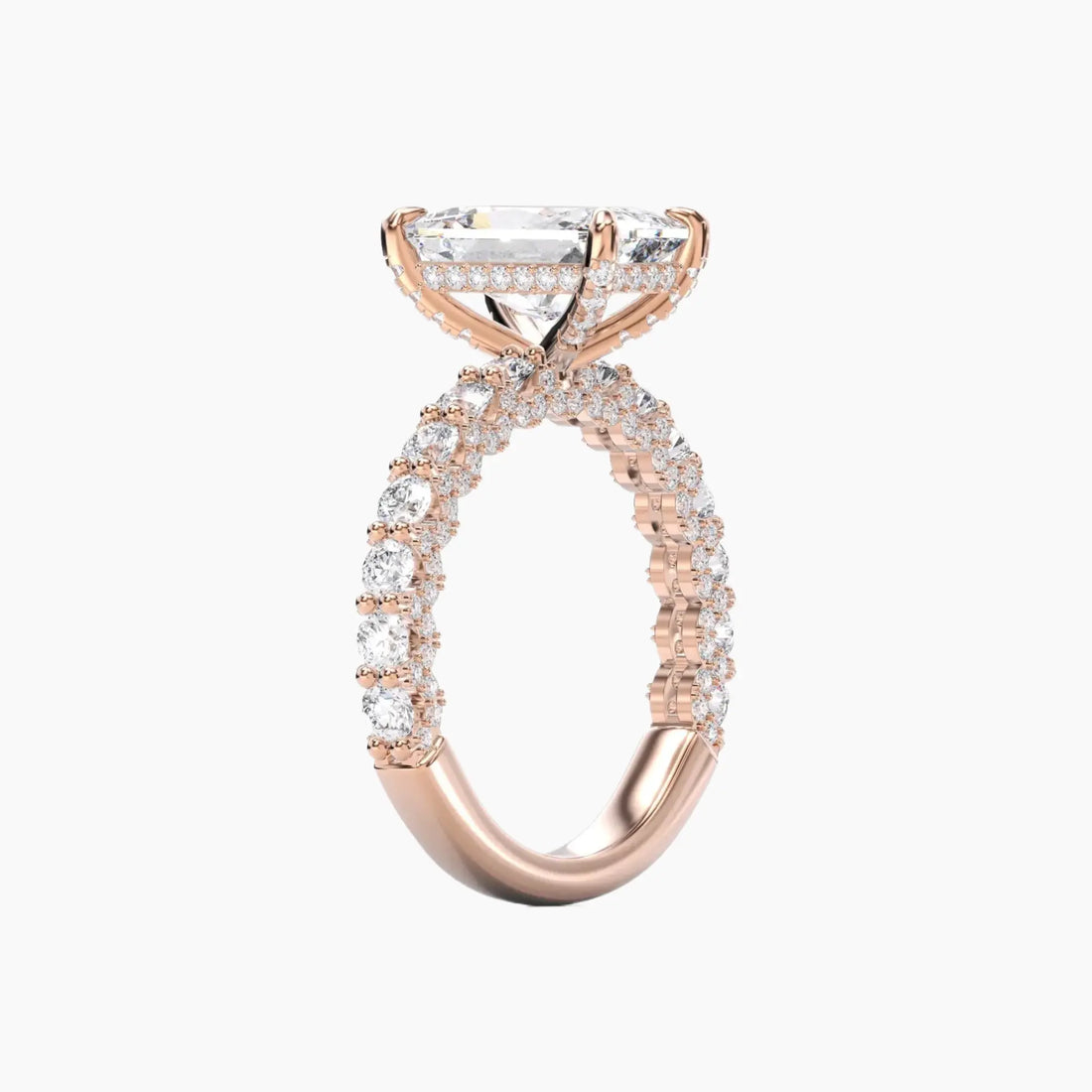 Lustre Radiant Hidden Halo 2 Carat Lab Grown Diamond Engagement Ring in 14K Yellow Gold