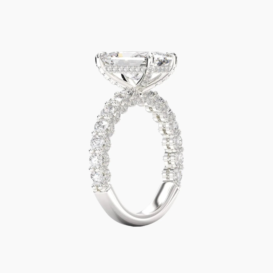 Lustre Radiant Hidden Halo 2.5 Carat Lab Grown Diamond Engagement Ring in 14K Yellow Gold