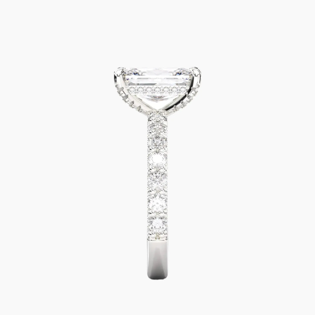 Lustre Radiant Hidden Halo 1 Carat Lab Grown Diamond Engagement Ring in 14K Rose Gold