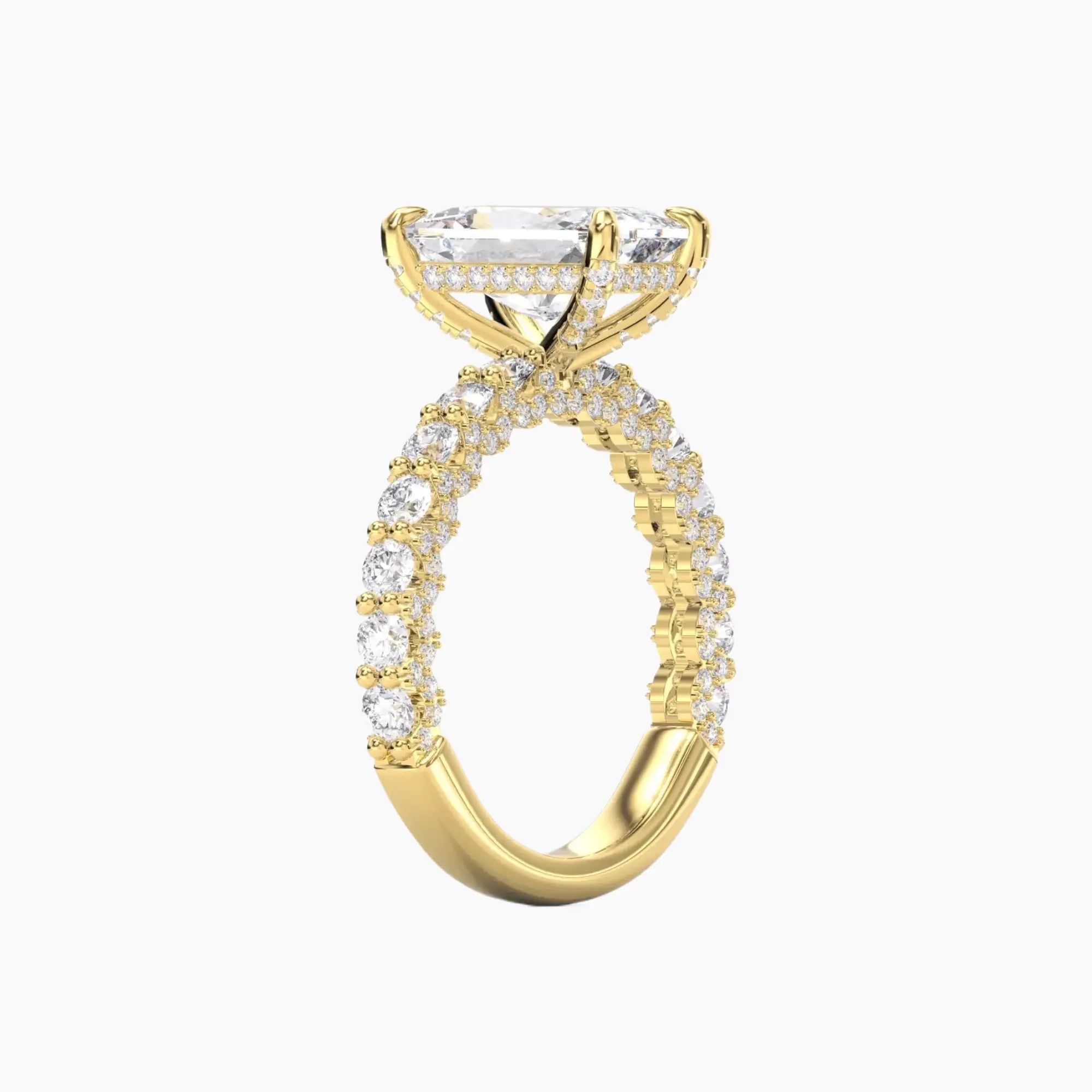 Lustre Radiant Hidden Halo 2 Carat Lab Grown Diamond Engagement Ring in 14K White Gold