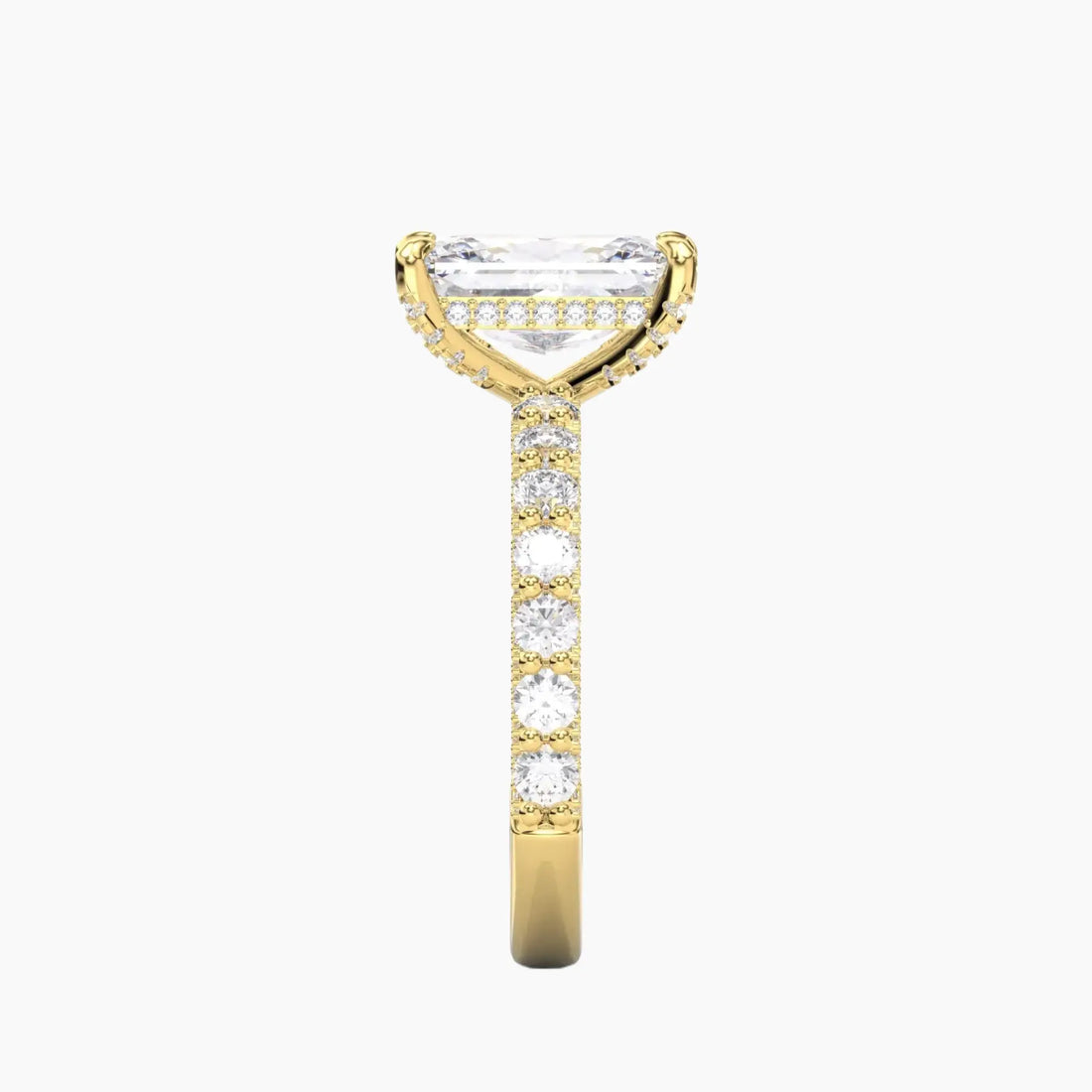 Lustre Radiant Hidden Halo 3 Carat Lab Grown Diamond Engagement Ring in 14K Rose Gold