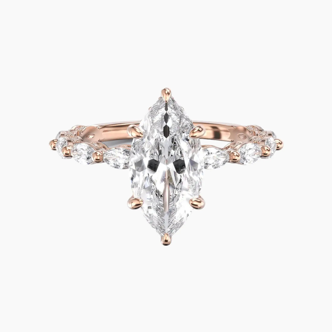 Twinkle Marquise Hidden Halo 3 Carat Lab Grown Diamond Engagement Ring in 18K Yellow Gold