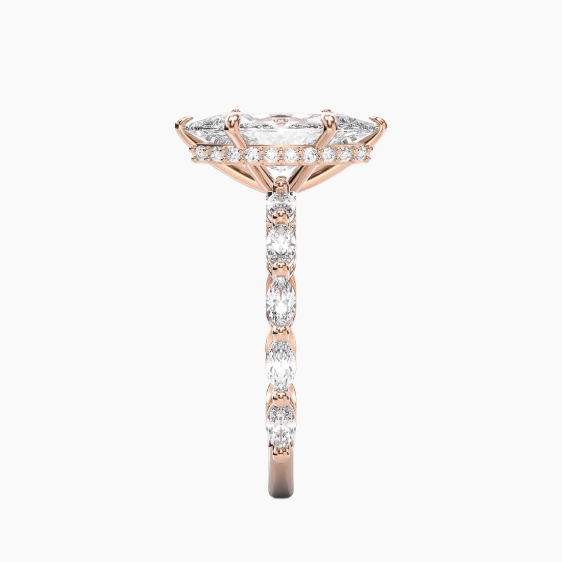 Twinkle Marquise Hidden Halo 2.5 Carat Lab Grown Diamond Engagement Ring in 14K Yellow Gold