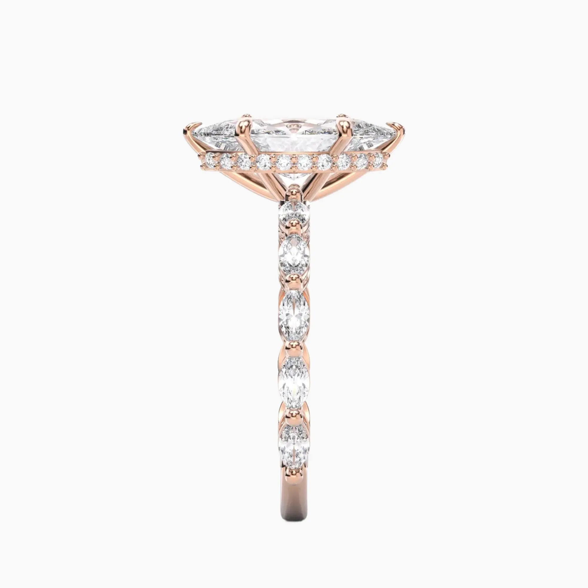 Twinkle Marquise Hidden Halo 1.5 Carat Lab Grown Diamond Engagement Ring in 18K White Gold