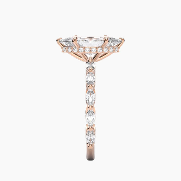 Twinkle Marquise Hidden Halo 3 Carat Lab Grown Diamond Engagement Ring in 14K Yellow Gold