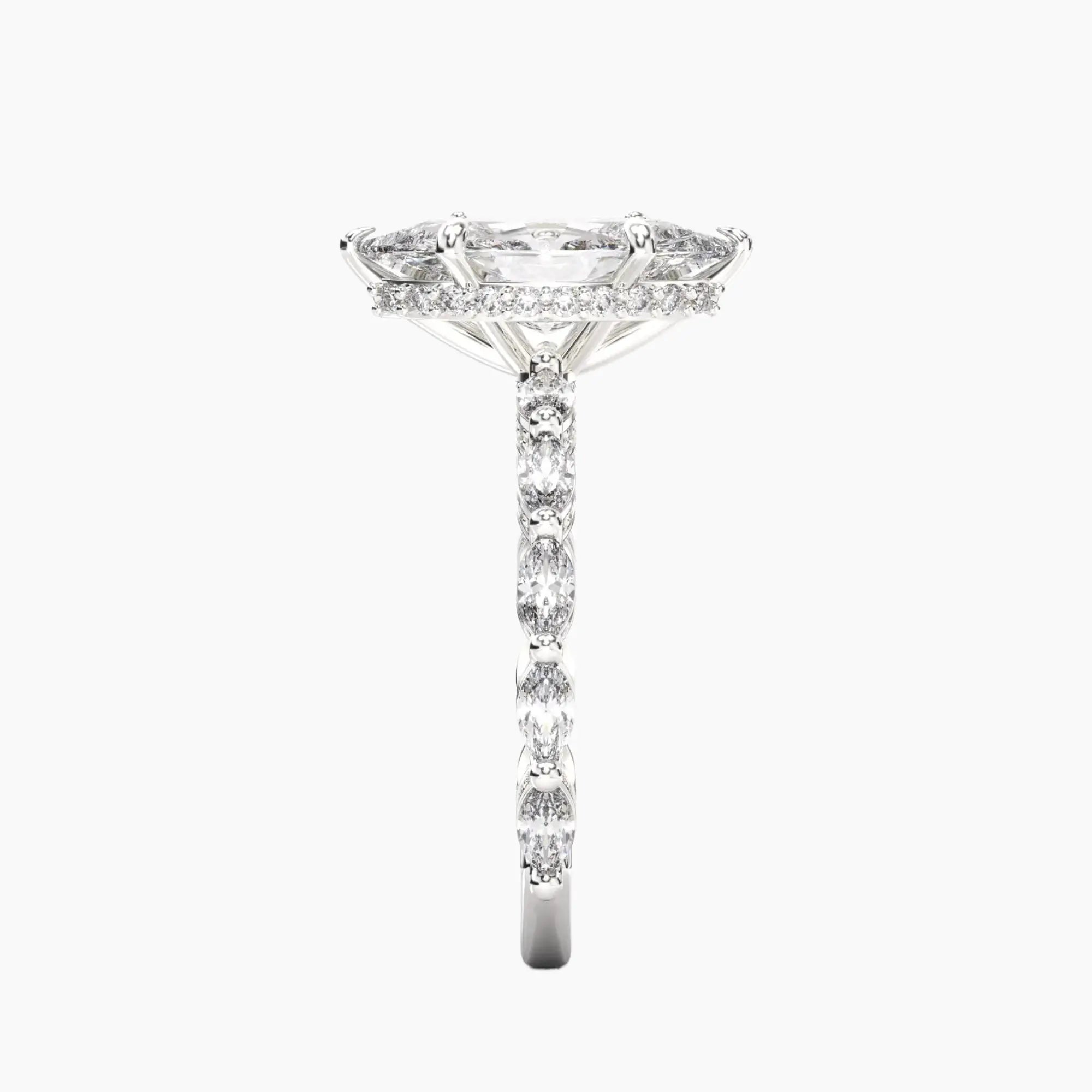 Twinkle Marquise Hidden Halo 1.5 Carat Lab Grown Diamond Engagement Ring in 14K Yellow Gold