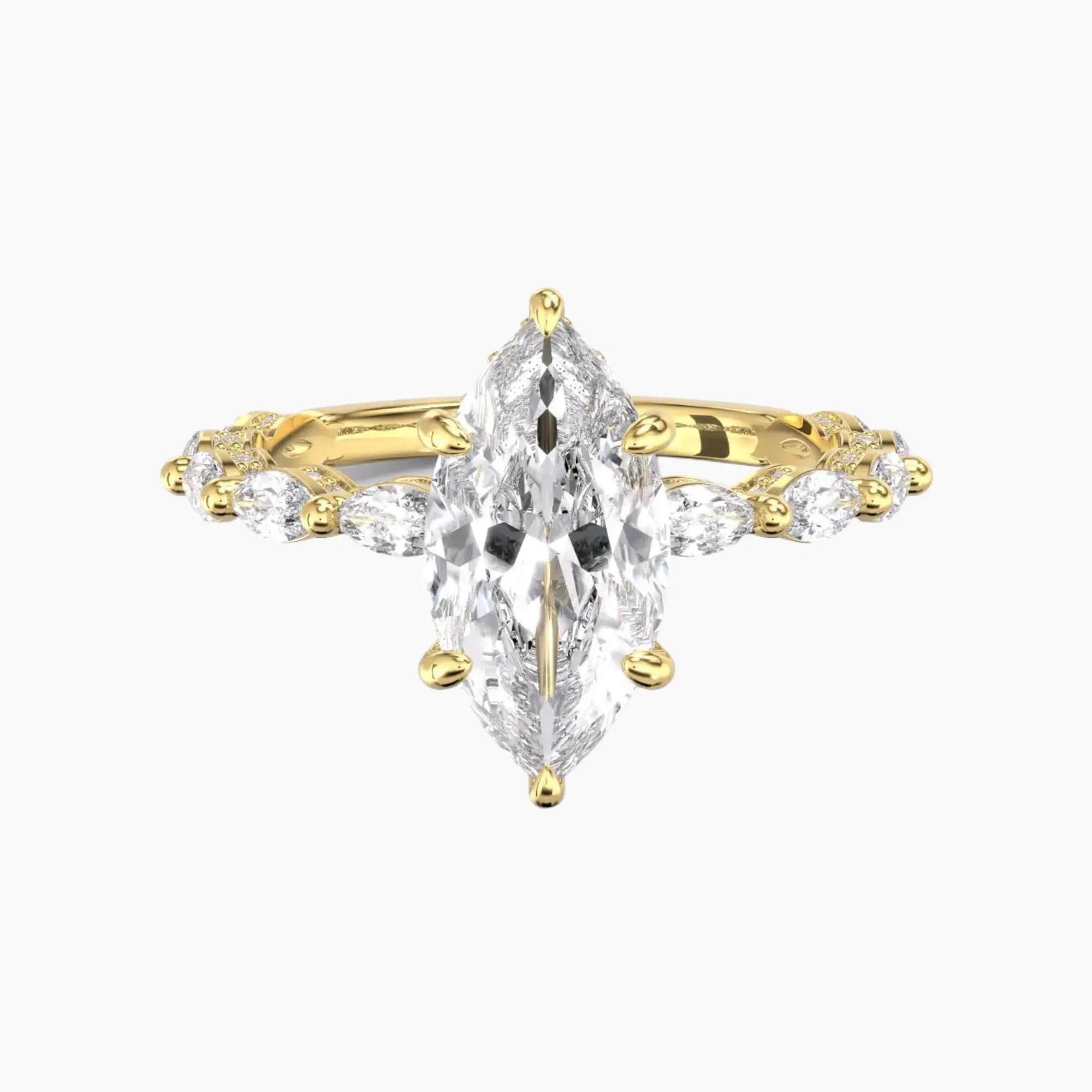Twinkle Marquise Hidden Halo 2.5 Carat Lab Grown Diamond Engagement Ring in 18K Rose Gold