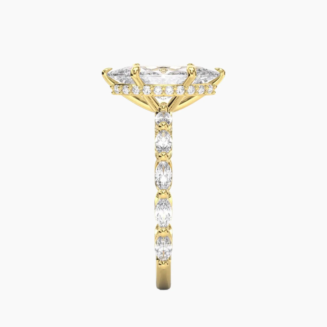 Twinkle Marquise Hidden Halo 1 Carat Lab Grown Diamond Engagement Ring in 14K Yellow Gold