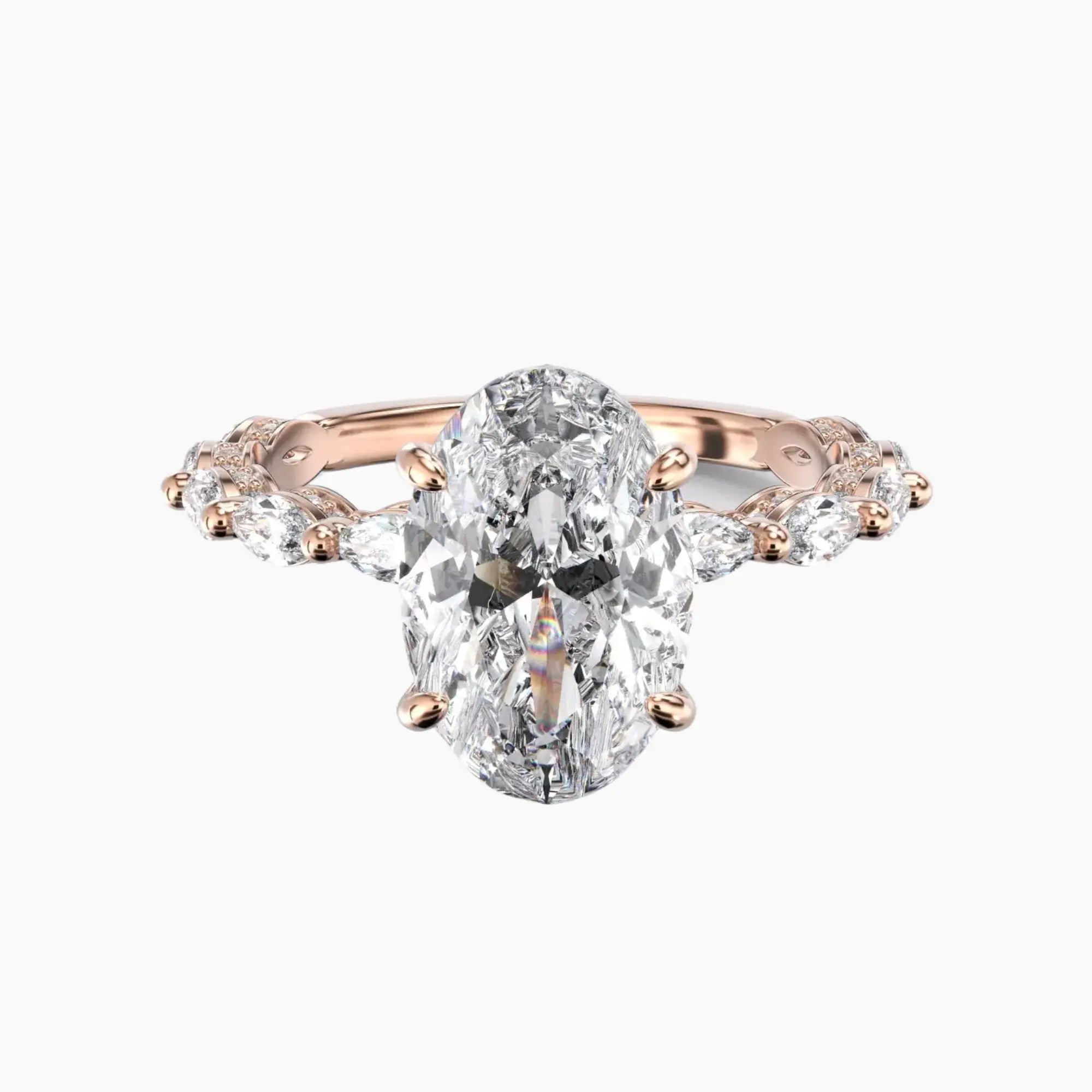 Twinkle Oval Hidden Halo 1.5 Carat Lab Grown Diamond Engagement Ring in 14K Yellow Gold