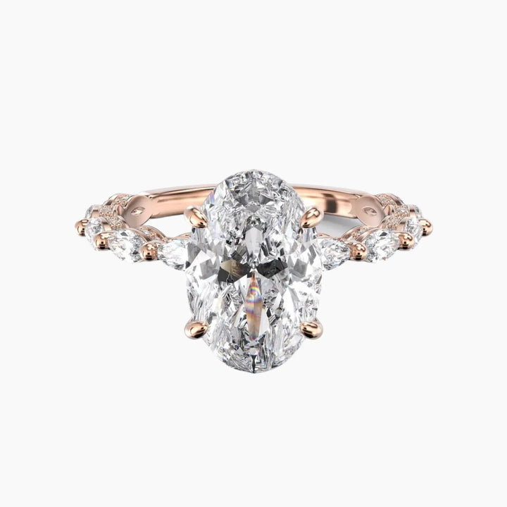 Twinkle Oval Hidden Halo 1.5 Carat Lab Grown Diamond Engagement Ring in 14K Rose Gold