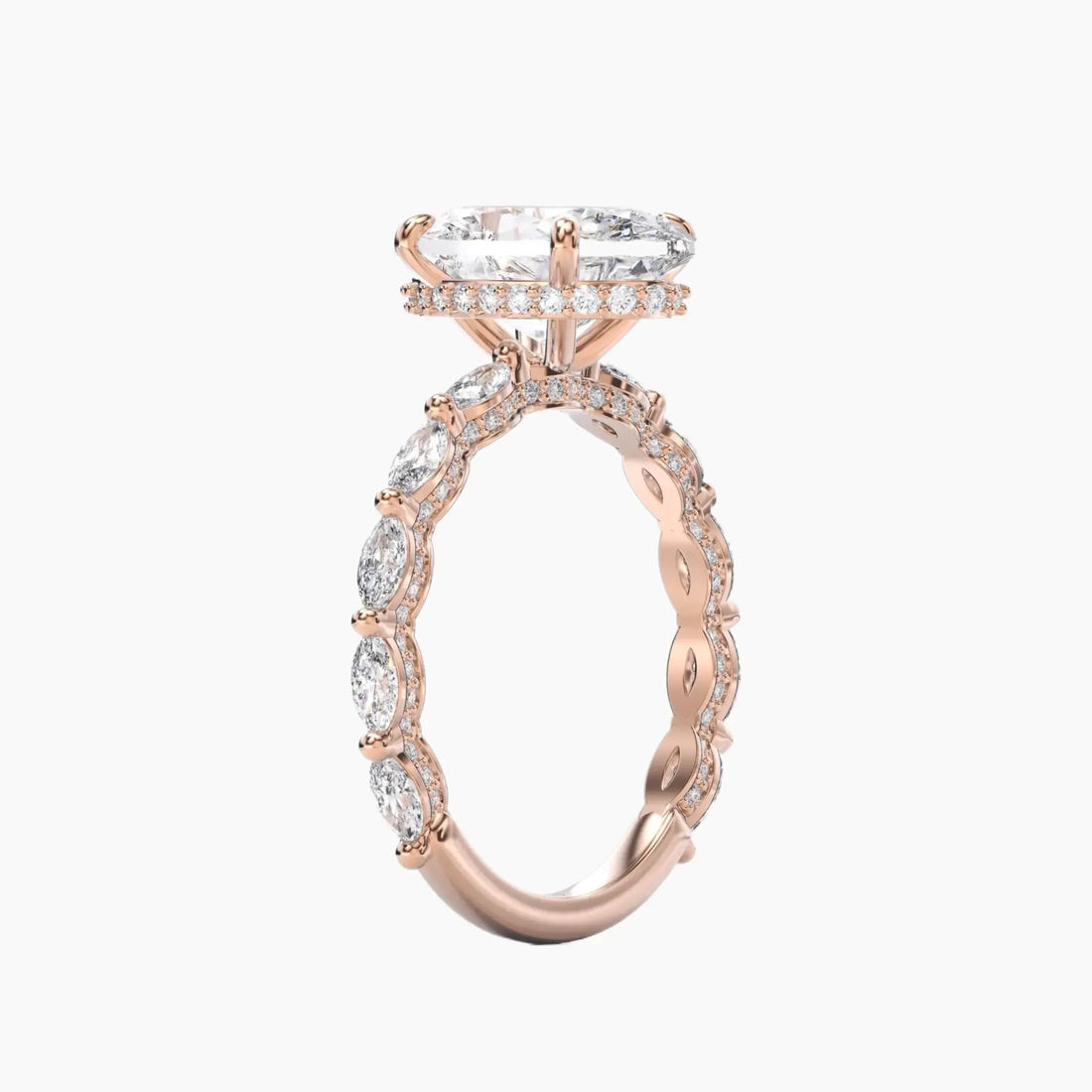 Twinkle Oval Hidden Halo 2.5 Carat Lab Grown Diamond Engagement Ring in 18K White Gold