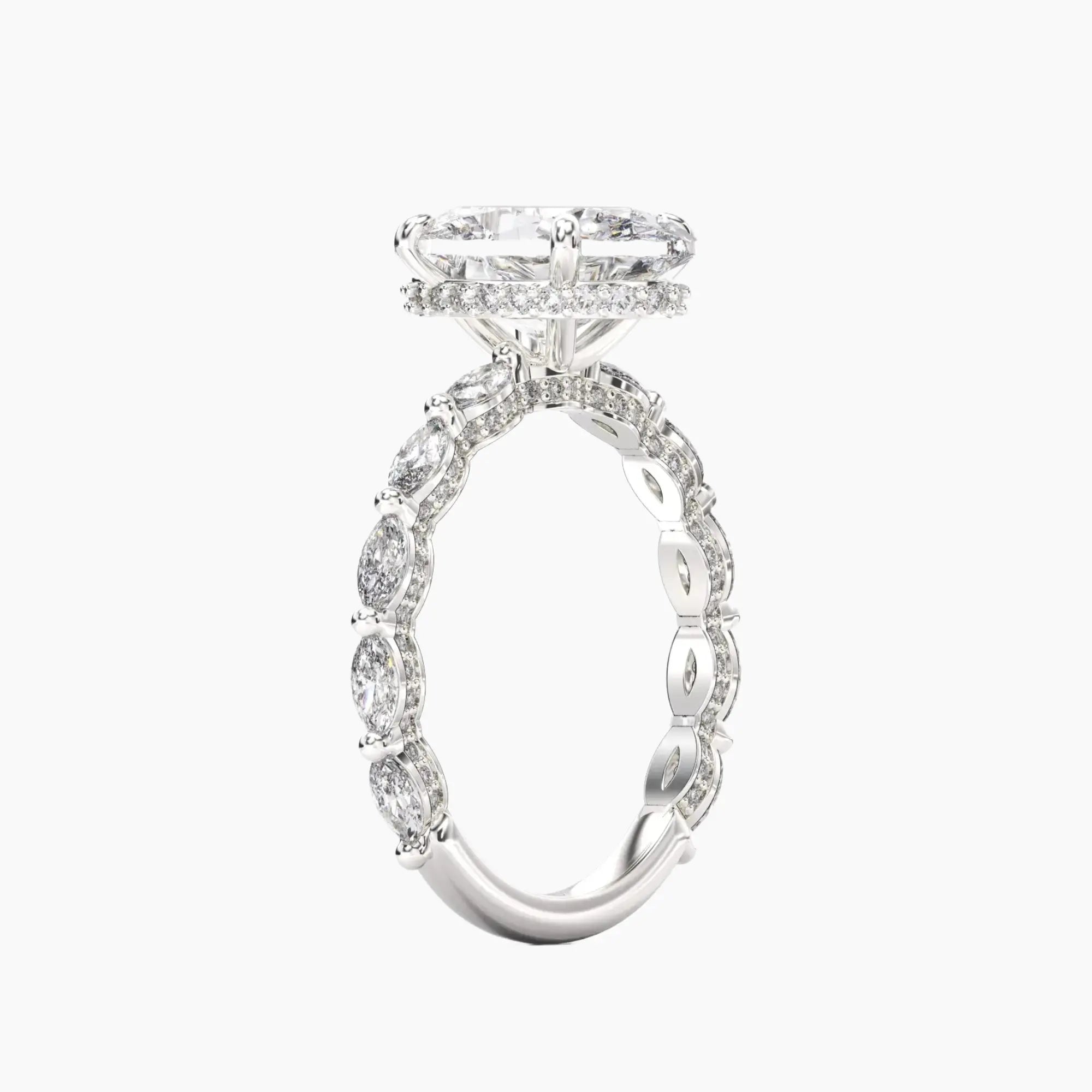 Twinkle Oval Hidden Halo 2.5 Carat Lab Grown Diamond Engagement Ring in 14K Yellow Gold