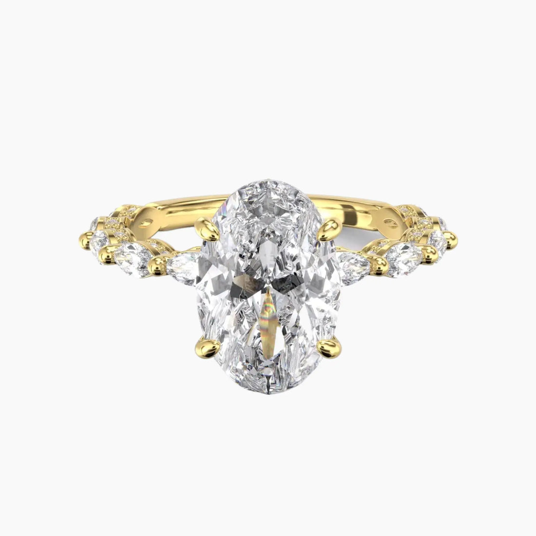 Twinkle Oval Hidden Halo 1.5 Carat Lab Grown Diamond Engagement Ring in 14K White Gold